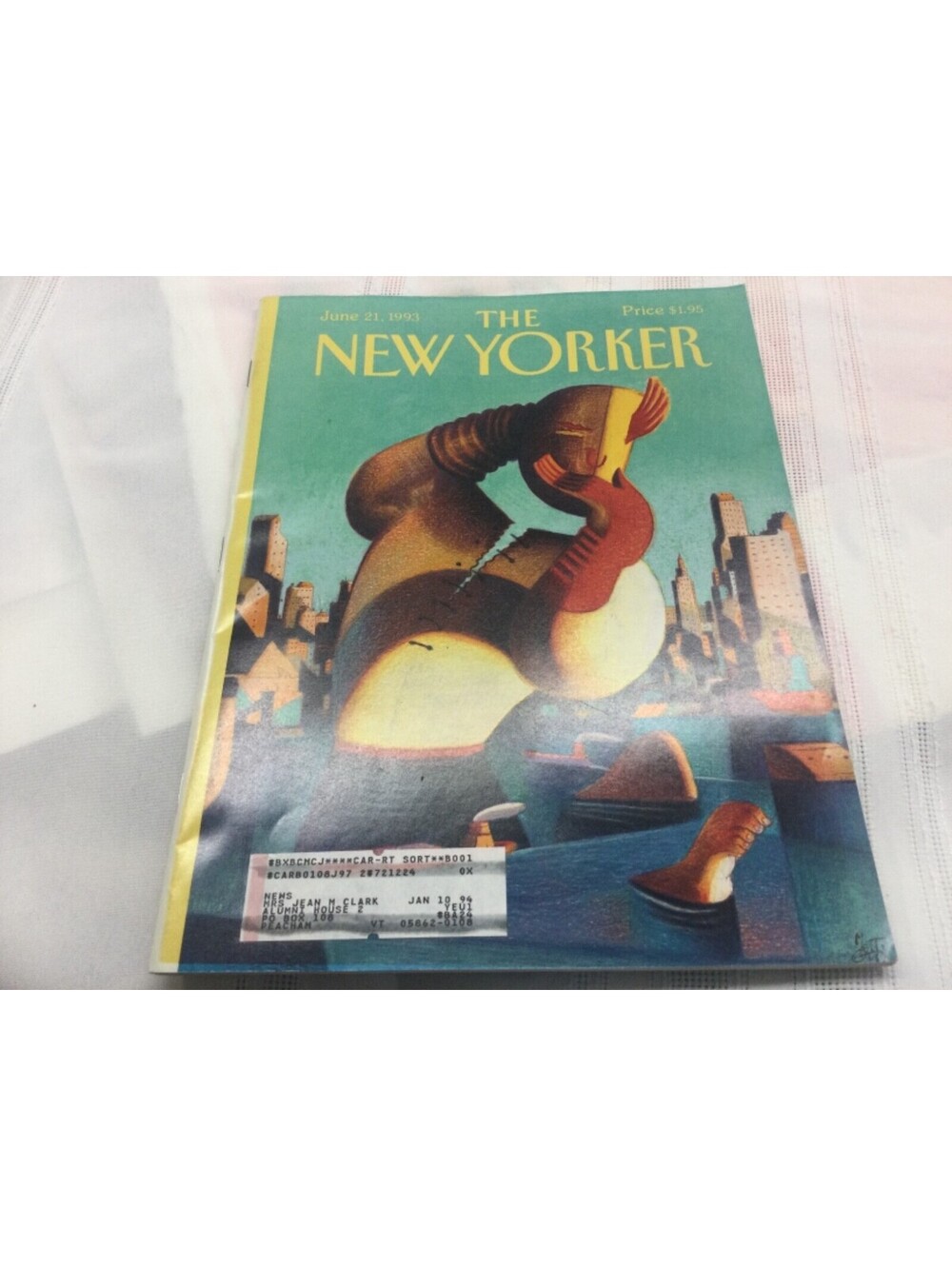 The New Yorker Magazine June 21 1993 Mannahatta Rising by Lorenzo Mattotti